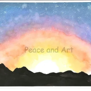 Coucher de soleil aquarelle